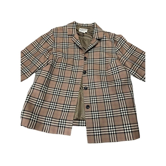 Pendleton Vintage Nova Check Tartan Plaid Wool Long Sleeve Button Blazer Size 14 - Picture 2 of 16